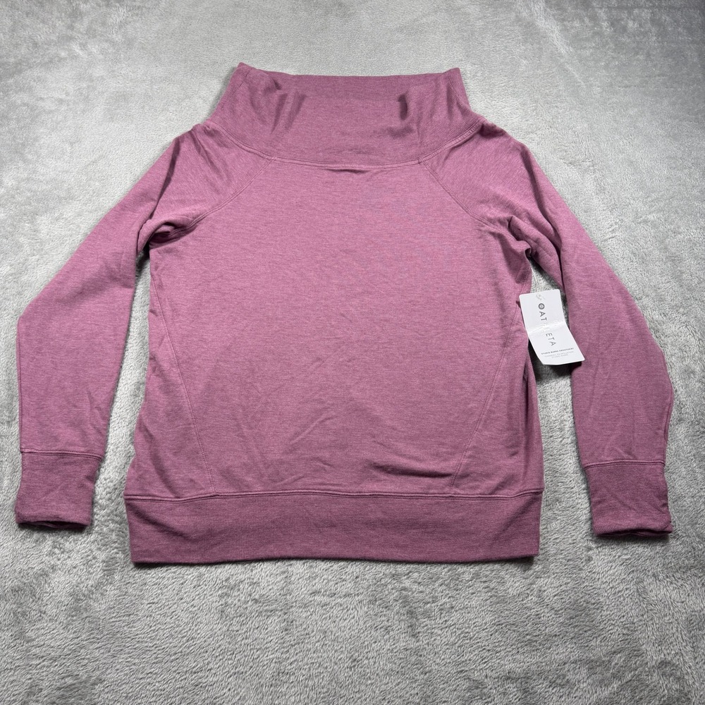 Athleta Studio Barre II Sweatshirt Womens Large Dark Sugarplum Cowl Neck 882491